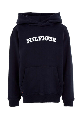 Tommy Hilfiger Детски суичър в тъмносиньо с качулка с апликация - Pepit.bg