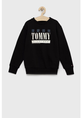 Tommy Hilfiger Детски суичър в черно с принт - Pepit.bg
