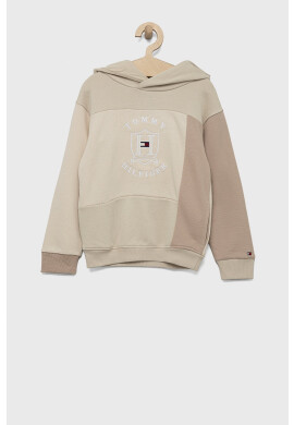 Tommy Hilfiger Детски суичър в бежово с изчистен дизайн - Pepit.bg