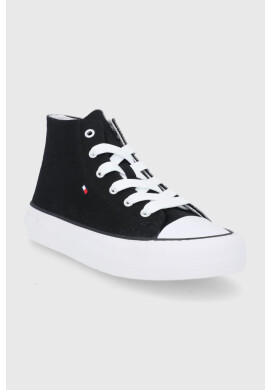 Tommy Hilfiger Детски високи кецове в черно - Pepit.bg