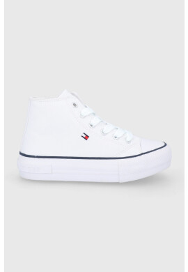 Tommy Hilfiger Детски високи кецове в бяло - Pepit.bg