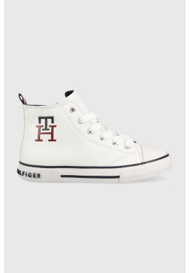 Tommy Hilfiger Детски високи кецове в бяло - Pepit.bg