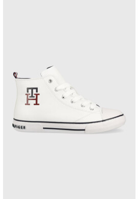 Tommy Hilfiger Детски високи кецове в бяло - Pepit.bg