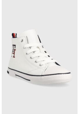 Tommy Hilfiger Детски високи кецове в бяло - Pepit.bg