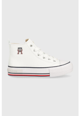Tommy Hilfiger Детски високи кецове в бяло - Pepit.bg