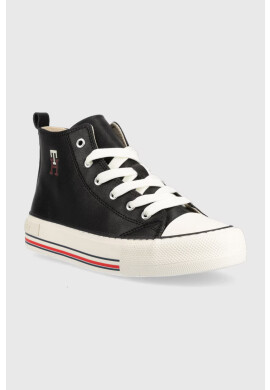 Tommy Hilfiger Детски високи кецове в черно - Pepit.bg