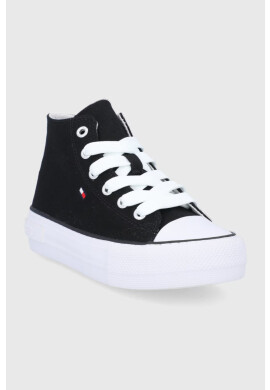 Tommy Hilfiger Детски високи кецове в черно - Pepit.bg