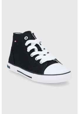 Tommy Hilfiger Детски високи кецове в черно - Pepit.bg