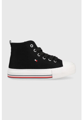 Tommy Hilfiger Детски високи кецове в черно - Pepit.bg