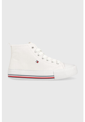Tommy Hilfiger Детски високи кецове в бяло - Pepit.bg