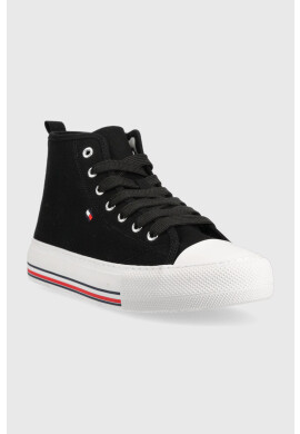 Tommy Hilfiger Детски високи кецове в черно - Pepit.bg