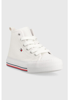 Tommy Hilfiger Детски високи кецове в бяло - Pepit.bg