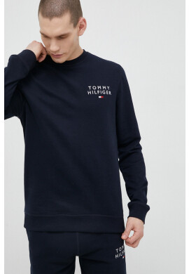 Tommy Hilfiger Домашен суичър в тъмносиньо с десен - Pepit.bg