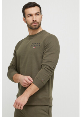 Tommy Hilfiger Домашен суичър в зелено с десен - Pepit.bg