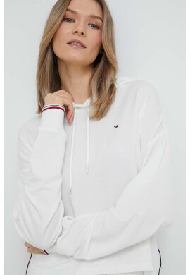 Tommy Hilfiger Домашен суичър в бяло с качулка с апликация - Pepit.bg