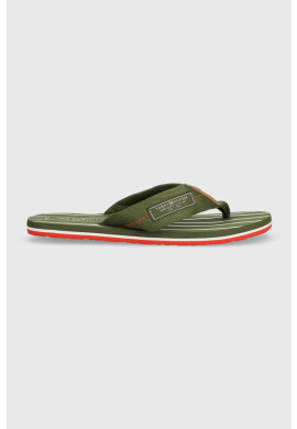 Tommy Hilfiger Джапанки PATCH HILFIGER BEACH SANDAL в зелено FM0FM04470 - Pepit.bg