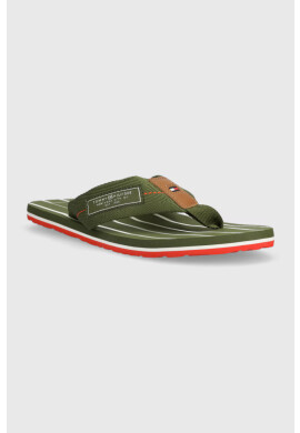 Tommy Hilfiger Джапанки PATCH HILFIGER BEACH SANDAL в зелено FM0FM04470 - Pepit.bg