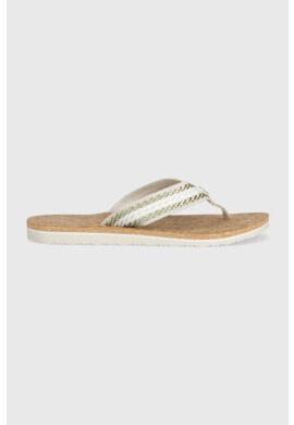Tommy Hilfiger Джапанки TH CORK SANDAL в бяло с равна подметка FW0FW07145 - Pepit.bg
