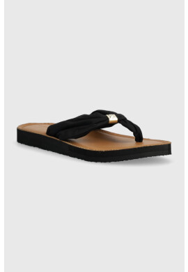 Tommy Hilfiger Джапанки TH ELEVATED BEACH SANDAL в черно с равна подметка FW0FW06985 - Pepit.bg