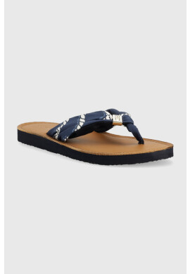 Tommy Hilfiger Джапанки TH ELEVATED BEACH SANDAL PRINT в тъмносиньо с равна подметка FW0FW07164 - Pepit.bg