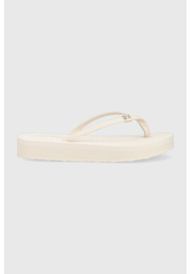 Tommy Hilfiger Джапанки TH MONOGRAM FLAT SANDAL в бяло с платформа FW0FW06964 - Pepit.bg