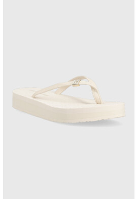 Tommy Hilfiger Джапанки TH MONOGRAM FLAT SANDAL в бяло с платформа FW0FW06964 - Pepit.bg