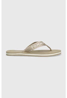 Tommy Hilfiger Джапанки TOMMY WEBBING SANDAL в бежово с равна подметка FW0FW07143 - Pepit.bg