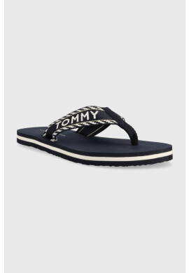 Tommy Hilfiger Джапанки TOMMY WEBBING SANDAL в тъмносиньо с равна подметка FW0FW07143 - Pepit.bg