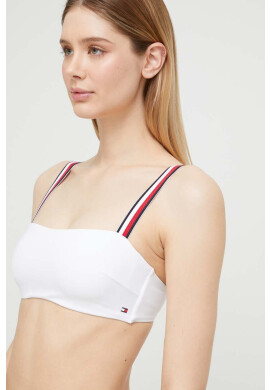 Tommy Hilfiger Горнище на бански в бяло с мека чашка - Pepit.bg