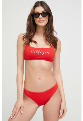 Tommy Hilfiger Горнище на бански в червено с мека чашка - Pepit.bg