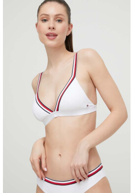 Tommy Hilfiger Горнище на бански в бяло с леко подплатена чашка - Pepit.bg
