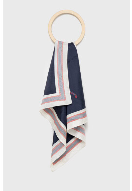 Tommy Hilfiger Копринено шалче в тъмносиньо с десен - Pepit.bg