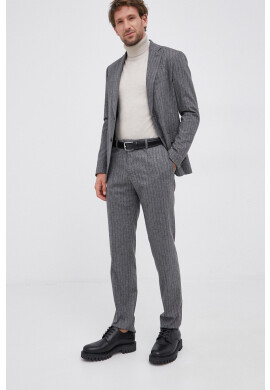 Tommy Hilfiger Костюм с вълна мъжки в сиво с десен - Pepit.bg