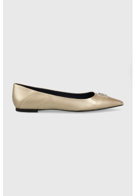 Tommy Hilfiger Кожени балеринки Pointy Chic в златисто - Pepit.bg