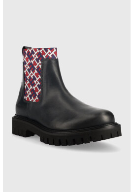Tommy Hilfiger Кожени боти челси в черно - Pepit.bg