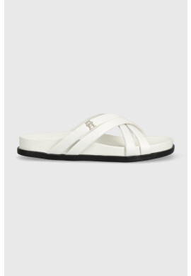 Tommy Hilfiger Кожени чехли STRAP FEMININE SANDAL в бяло - Pepit.bg