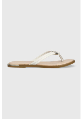 Tommy Hilfiger Кожени джапанки TH ELEVATED THONG в бяло с равна подметка FW0FW06998 - Pepit.bg