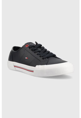 Tommy Hilfiger Кожени кецове CORE CORPORATE VULC LEATHER в тъмносиньо FM0FM04561 - Pepit.bg