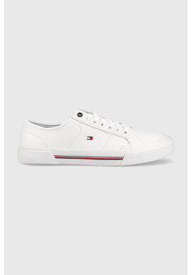 Tommy Hilfiger Кожени кецове CORE CORPORATE VULC LEATHER в бяло FM0FM04561 - Pepit.bg
