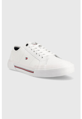 Tommy Hilfiger Кожени кецове CORE CORPORATE VULC LEATHER в бяло FM0FM04561 - Pepit.bg