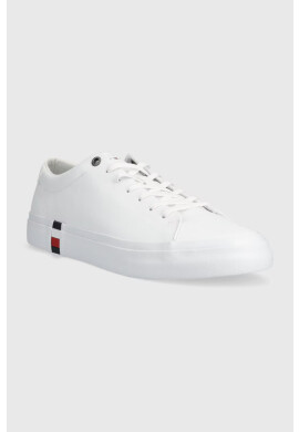 Tommy Hilfiger Кожени кецове CORPORATE LEATHER в бяло FM0FM04589 - Pepit.bg