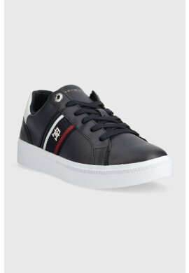 Tommy Hilfiger Кожени маратонки CORP WEBBING SNEAKER в тъмносиньо FW0FW07379 - Pepit.bg