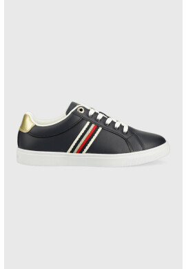 Tommy Hilfiger Кожени маратонки CORPORATE WEBBING SNEAKER в тъмносиньо FW0FW07117 - Pepit.bg