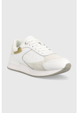 Tommy Hilfiger Кожени маратонки ELEVATED EMBOSSED RUNNER в бяло FW0FW07384 - Pepit.bg