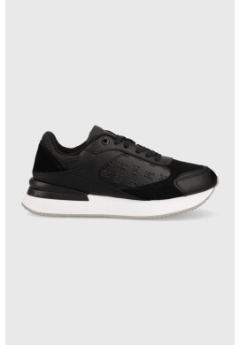 Tommy Hilfiger Кожени маратонки ELEVATED EMBOSSED RUNNER в черно FW0FW07452 - Pepit.bg