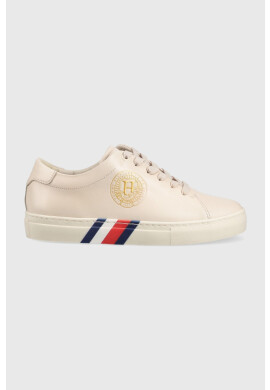 Tommy Hilfiger Кожени маратонки Elevated Th Crest в бежово - Pepit.bg