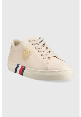 Tommy Hilfiger Кожени маратонки Elevated Th Crest в бежово - Pepit.bg