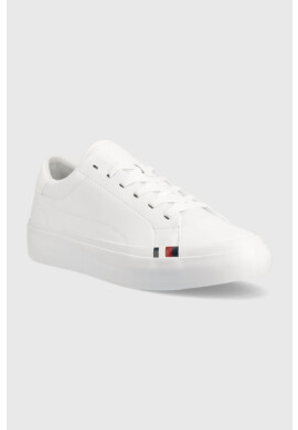 Tommy Hilfiger Кожени маратонки ELEVATED VULC LEATHER LOW в бяло FM0FM04418 - Pepit.bg