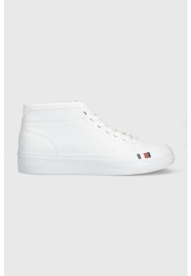 Tommy Hilfiger Кожени маратонки ELEVATED VULC LEATHER MID в бяло FM0FM04419 - Pepit.bg
