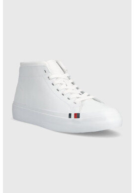 Tommy Hilfiger Кожени маратонки ELEVATED VULC LEATHER MID в бяло FM0FM04419 - Pepit.bg